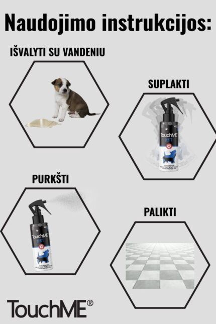 Touch Me kvapų šalintojas – natūrali priemonė namų švarai palaikyti instrukcija naudojimo